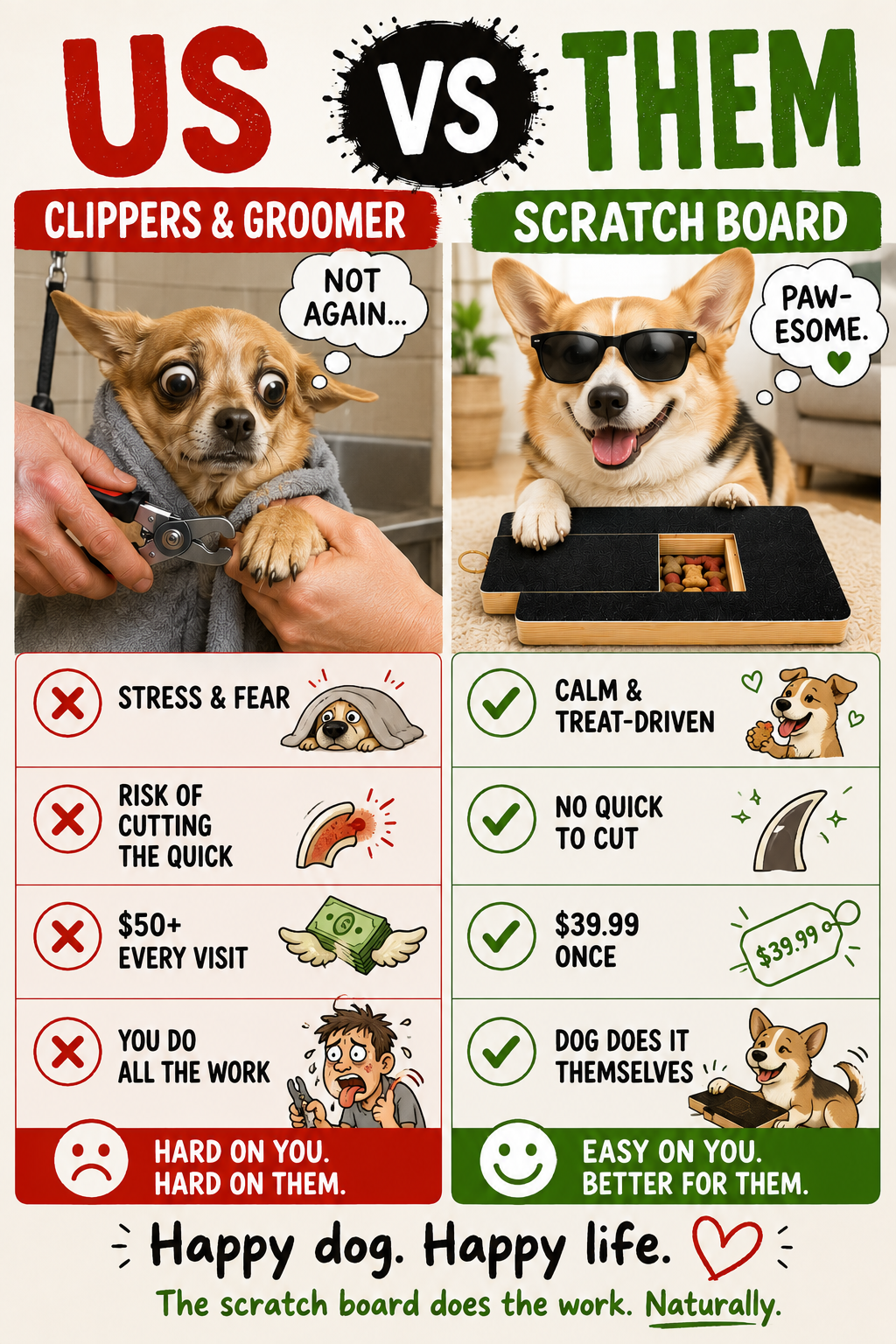 Dog Nail Scratch Board - File Your Dog's Nails at Home
