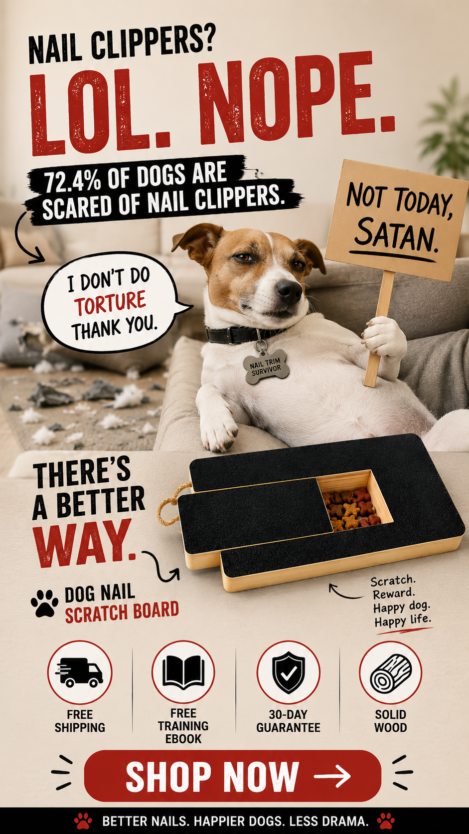 Dog Nail Scratch Board - File Your Dog's Nails at Home