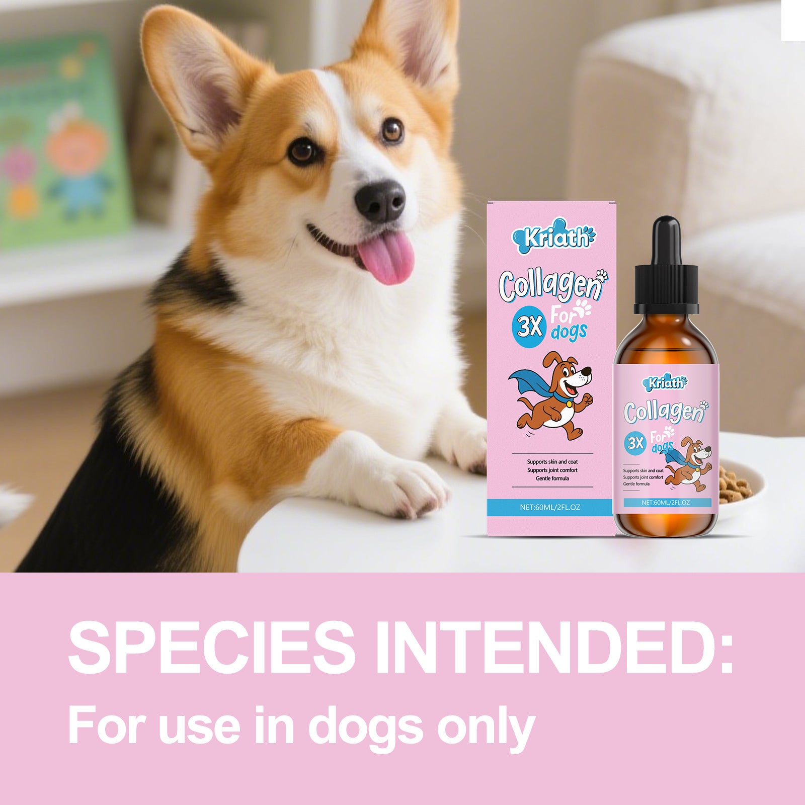 Kriath Pet Dog Coat Skin Care Nutritional Drops